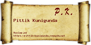 Pittik Kunigunda névjegykártya